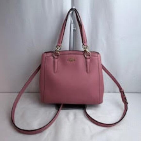 Coach AUTHENTICATED Mini City Tote Satchel Pink Pebbled Leather Gold Hardware - Picture 6 of 16